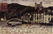 renoir, View at Dolce Acqua with the Borgho Antico the bridge over the Nervia and the Doria Castle Postcard